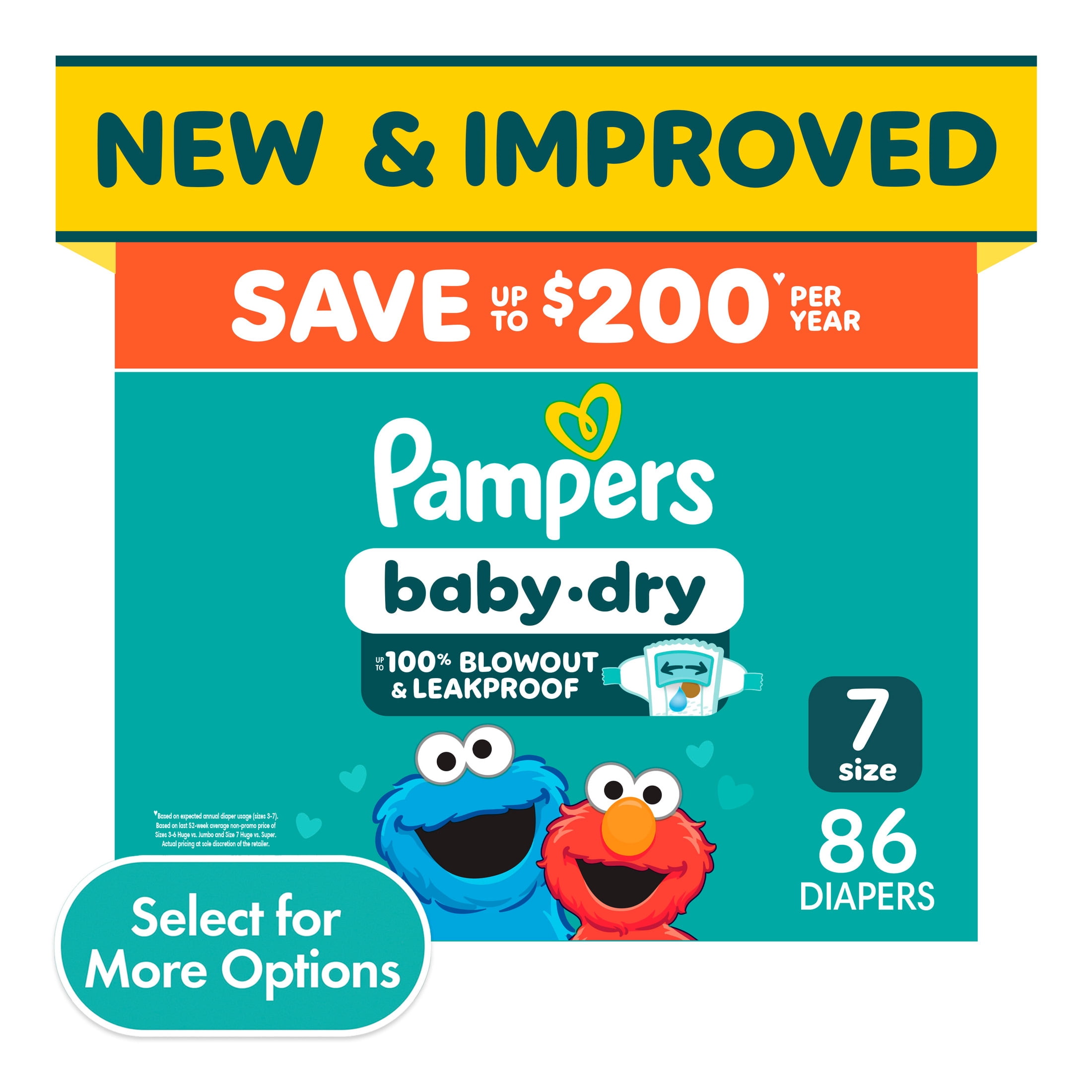 Pampers Baby Dry Baby Diapers,Size 7, 86 Count (Select for More
