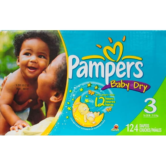 Pampers Baby Dry Diapers, Super Pack, Size 3, 124 Count