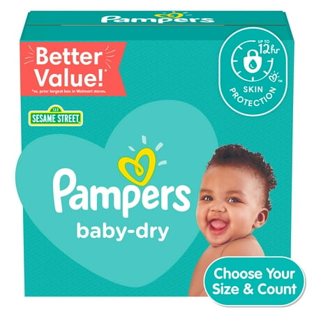 Pampers Baby-Dry Extra Protection Diapers HUGE PACK (Choose Your Size & Count)