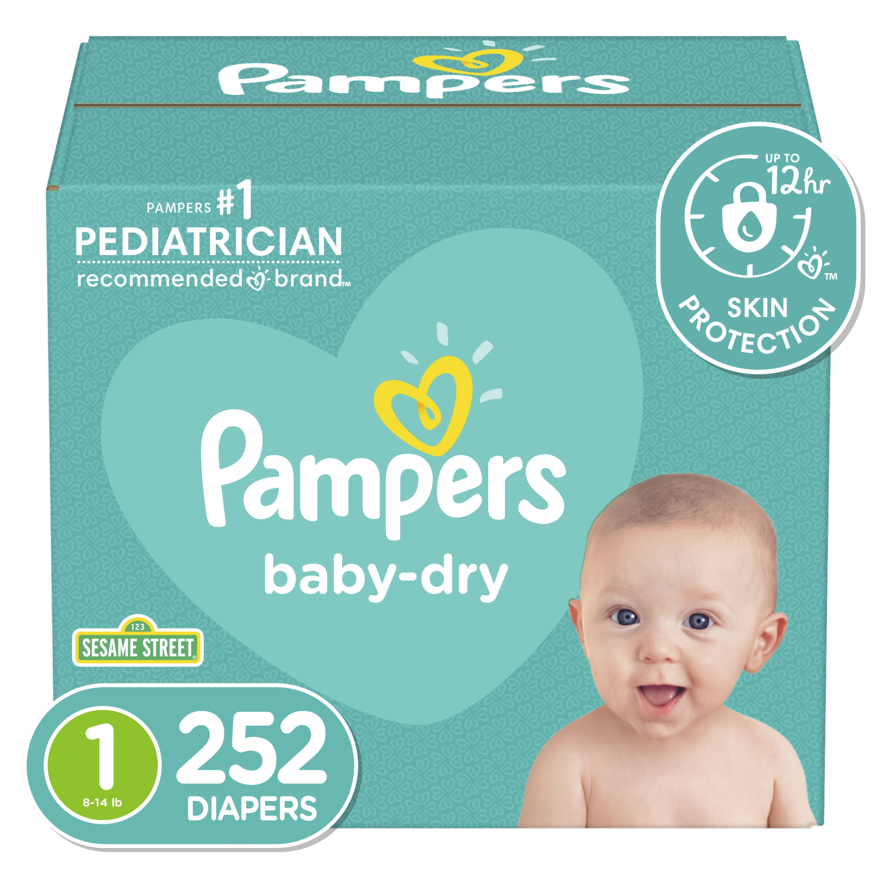 Pampers Baby Dry Extra Protection Diapers, Size 6, 96 Count