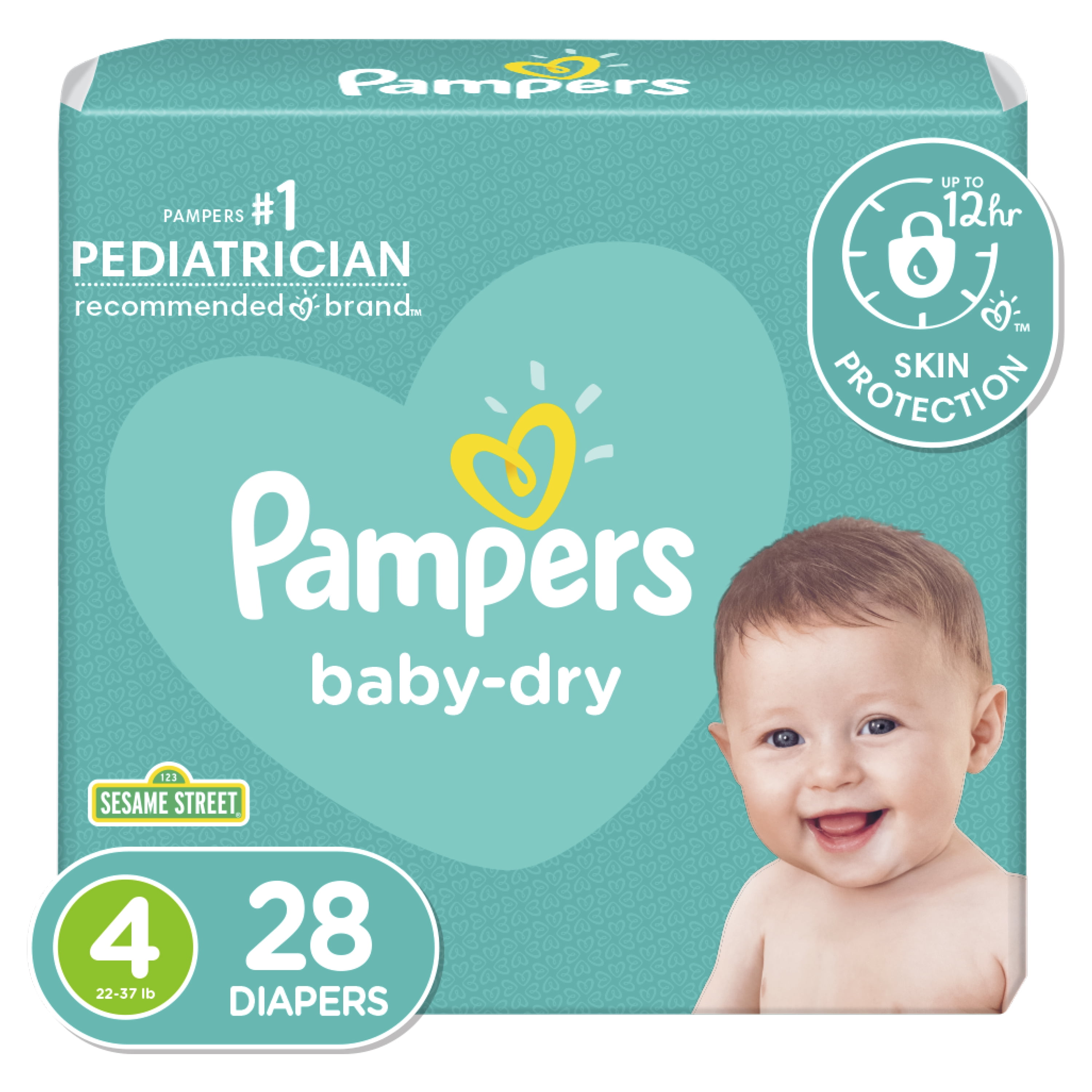 Pampers Baby-Dry Extra Protection Diapers, Size 4, 28 Count
