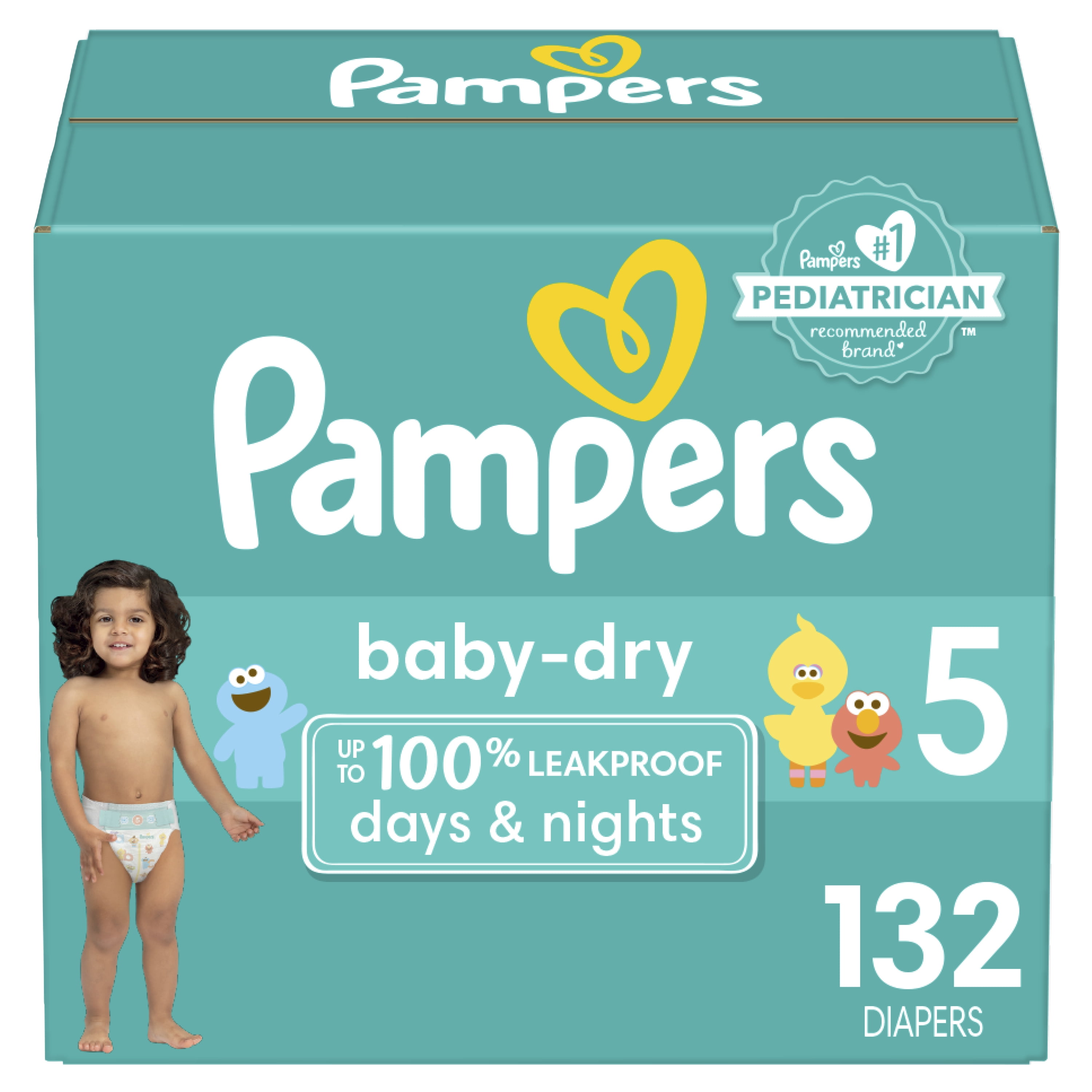 Pampers Baby-Dry Extra Protection Diapers, Size 5, 132 Ct