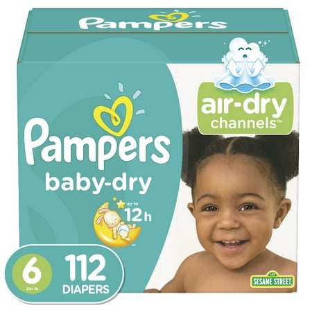 Pampers Baby-Dry Extra Protection Diapers, Size 6, 112 Ct