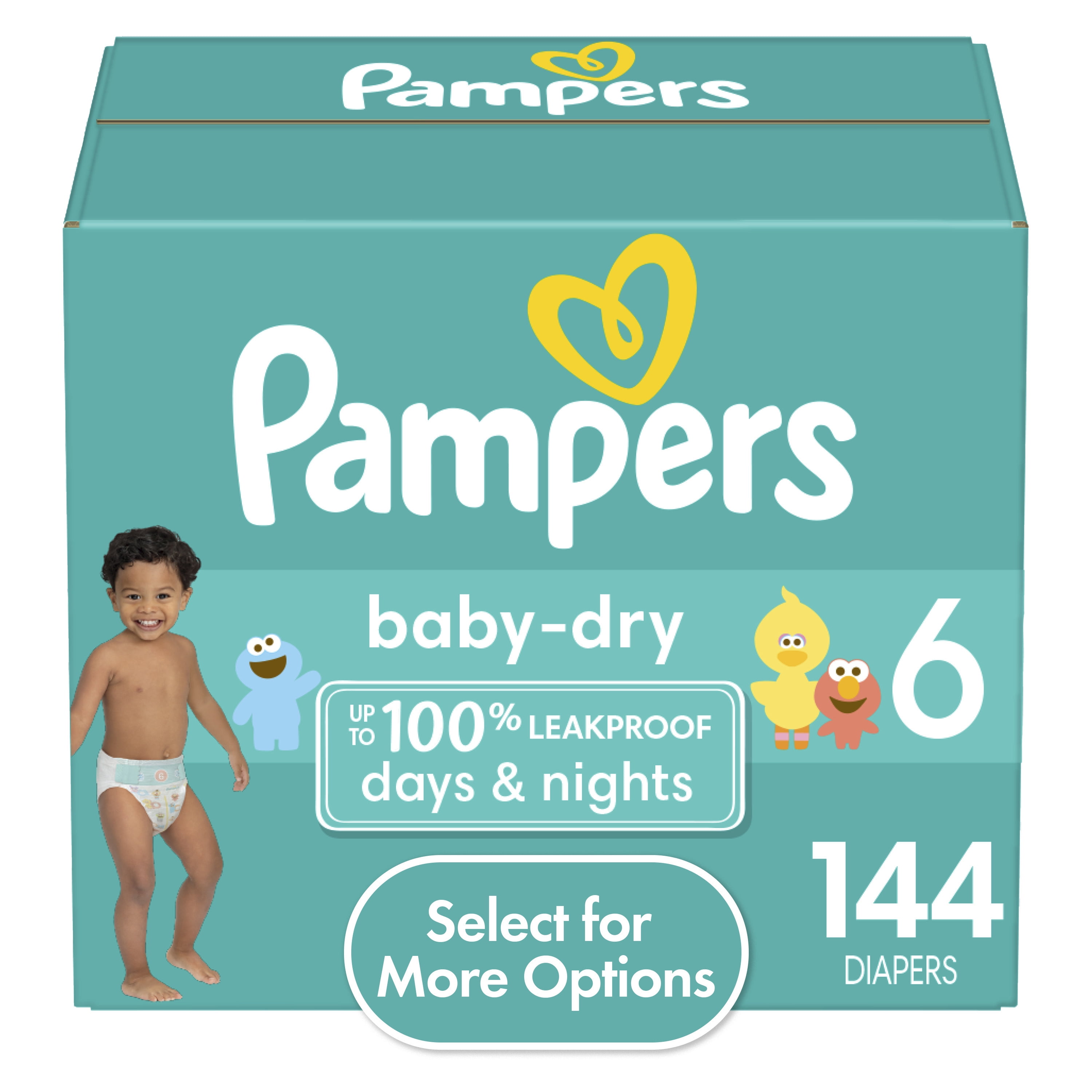 Pampers Baby-Dry Extra Protection Diapers, Size 6, 144 Count (Select for  More Options)