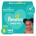 thumbnail image 1 of Diapers Size 6, 144 Count - Pampers Baby Dry Disposable Baby Diapers, ONE MONTH SUPPLY, 1 of 13