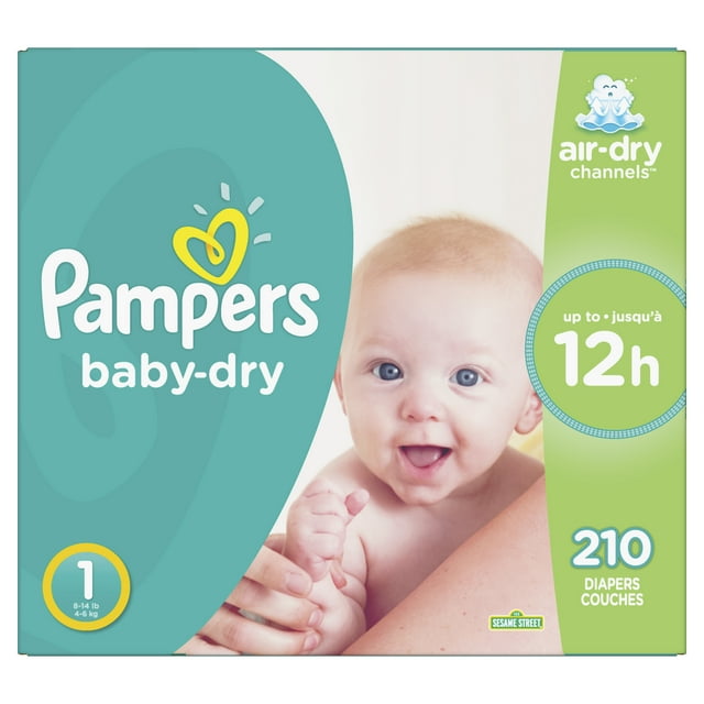 Pampers Baby-Dry Hypoallergenic Comfortable Wetness Indicator Diapers ...