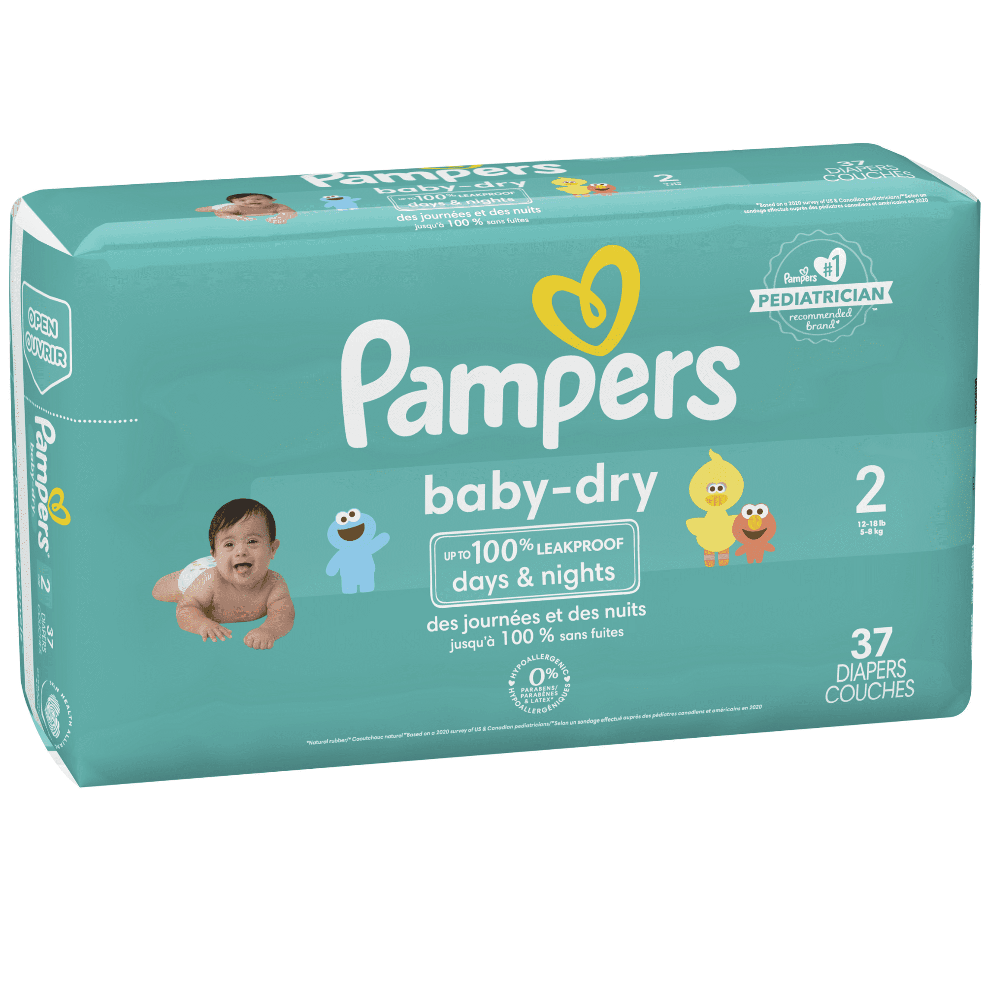 Pampers BabyDry Leak Proof Protection Diapers Hypoallergenic Free Of