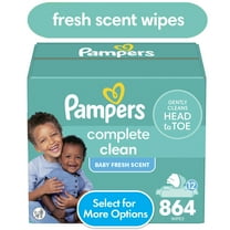Pampers Flip Top Wipes Baby Fresh 12x 864 Wipes (Select for More Options)