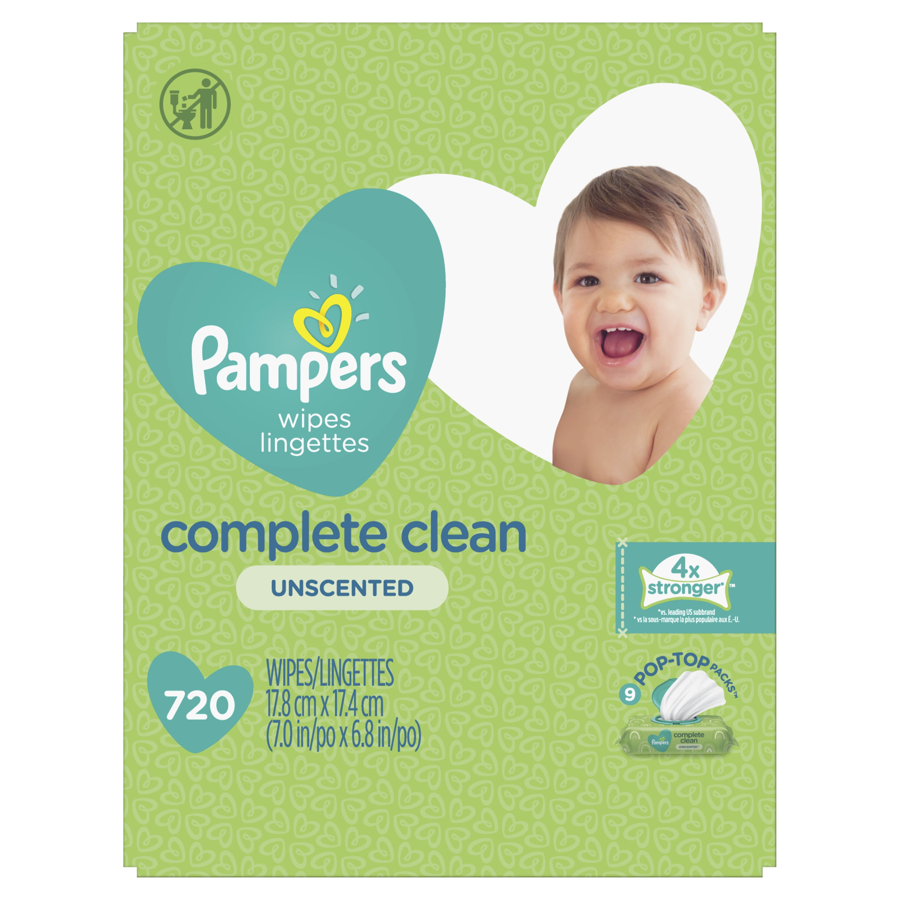 Pampers Baby Wipes Complete Clean, Fragrance-Free, Unscented, 9X Pop