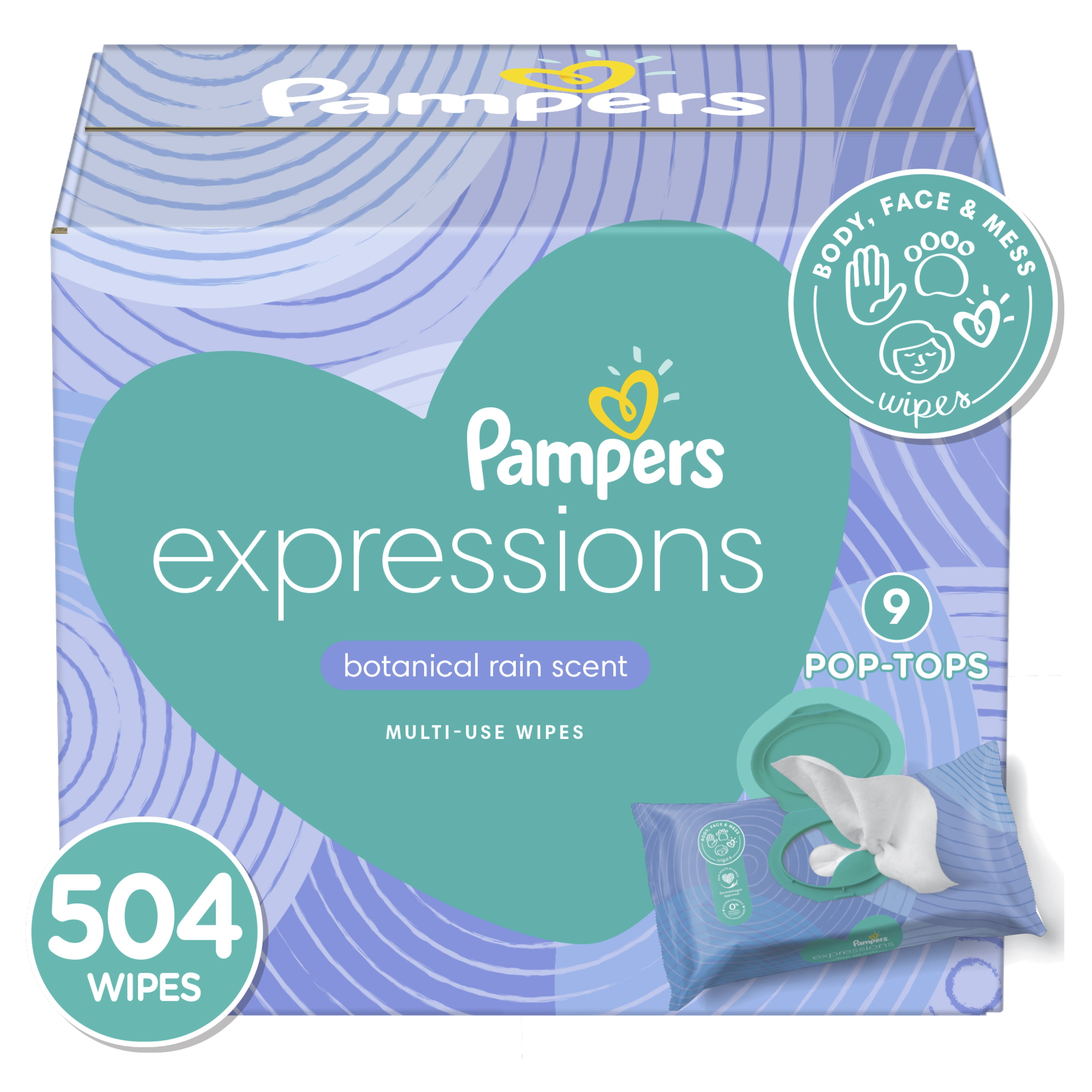 Pampers expressions botanical store rain wipes