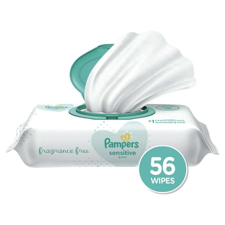 Pampers Baby Wipes Sensitive 1X, 56 Count Pouch