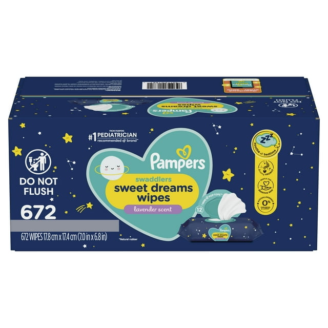 Pampers Baby Wipes Swaddlers Sweet Dreams 12X 672 Count - Walmart.com