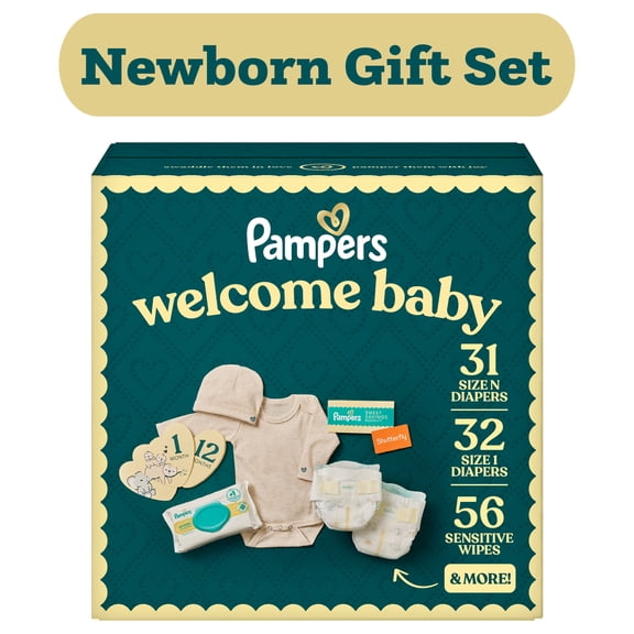 Pampers Gift Set, Diapers, Wipes, and Milestone Gifts