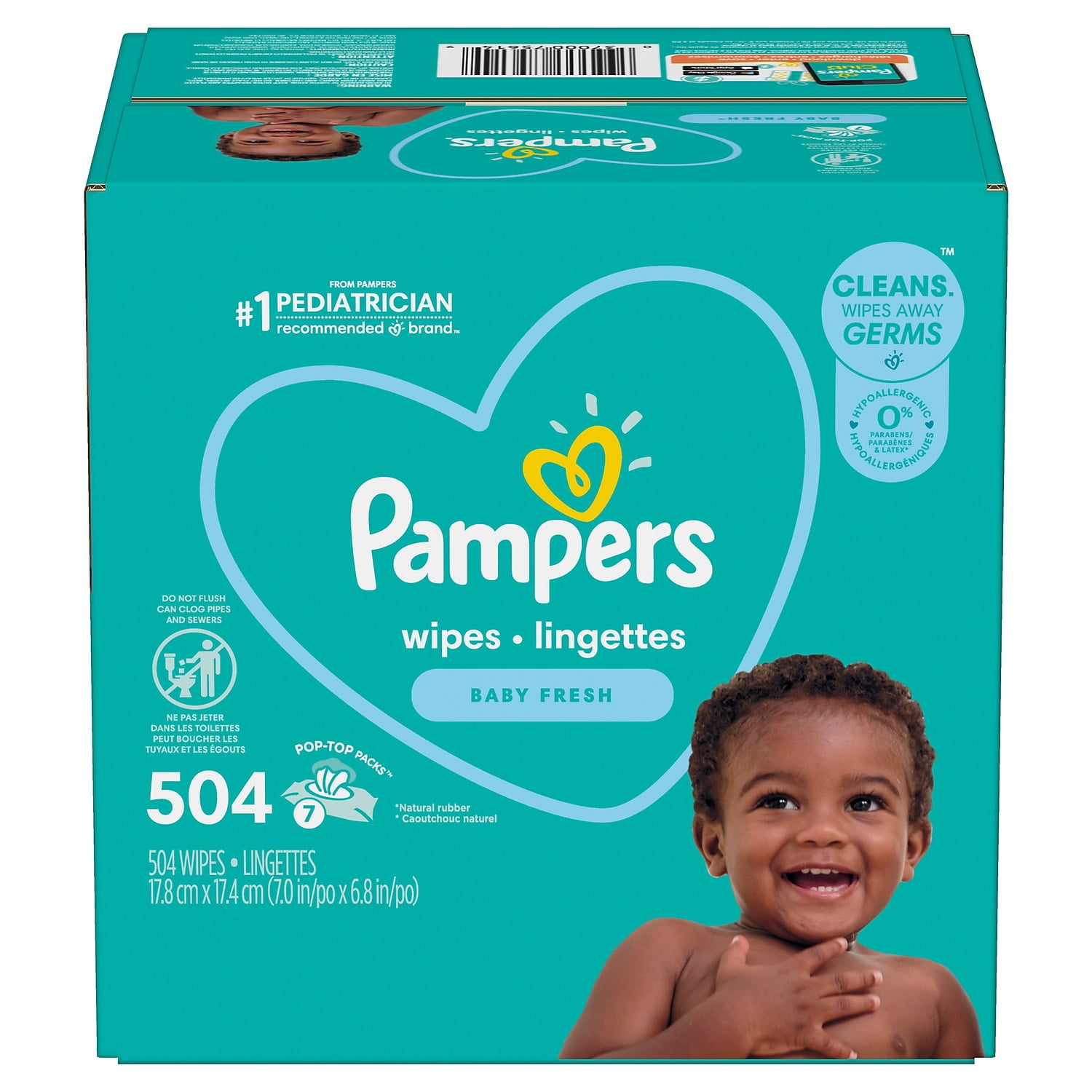 Pampers Complete Clean Fresh Baby Wipe Refills 72 Wipes/Pack 7 Packs