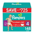 thumbnail image 1 of Pampers Cruisers 360 Diapers Gap-Free Fit Size 4 (22 - 37 Pounds) 148 Count, 1 of 3