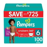 Pampers Cruisers 360 Diapers Gap-Free Fit Size 6 35+ Pounds 100 Count