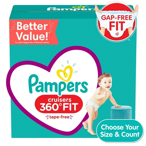 Pampers Cruisers 360 Diapers Huge Pack (Choose Your Size & Count)