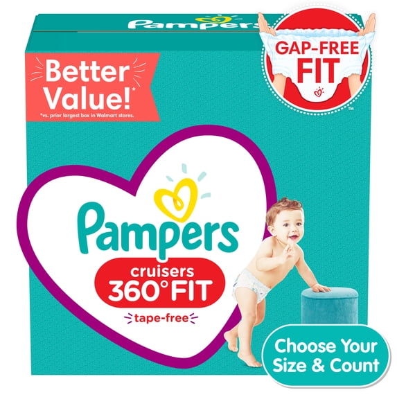 Pampers Cruisers 360 Diapers Huge Pack (Choose Your Size & Count)