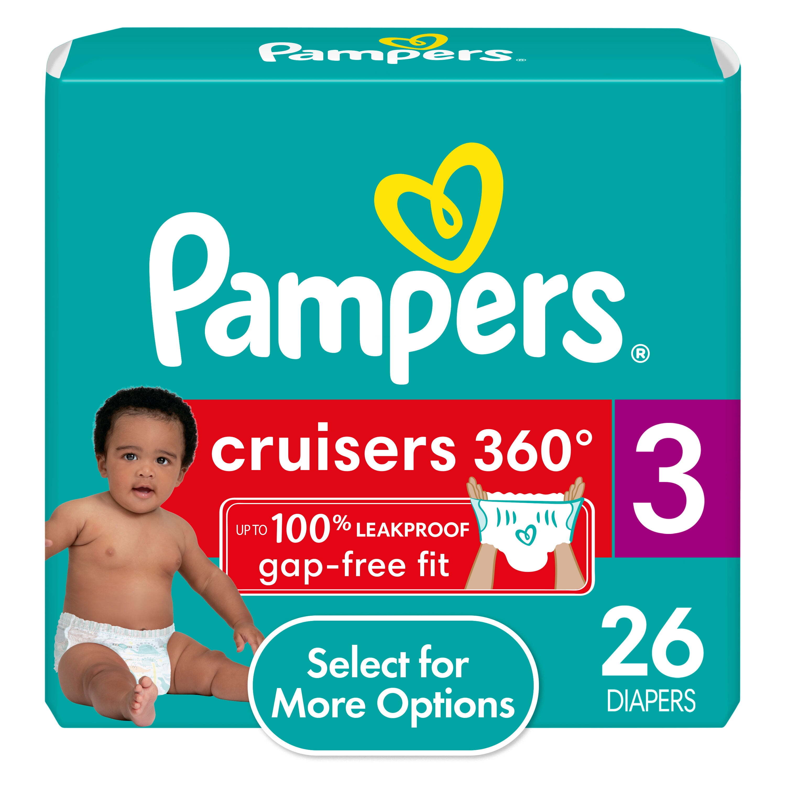 Pampers Cruisers 360 Diapers Size 3, 26 Count (Select for More Options) 