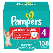 Pampers Cruisers 360 Diapers Size 4, 108 Count (Select for More Options)