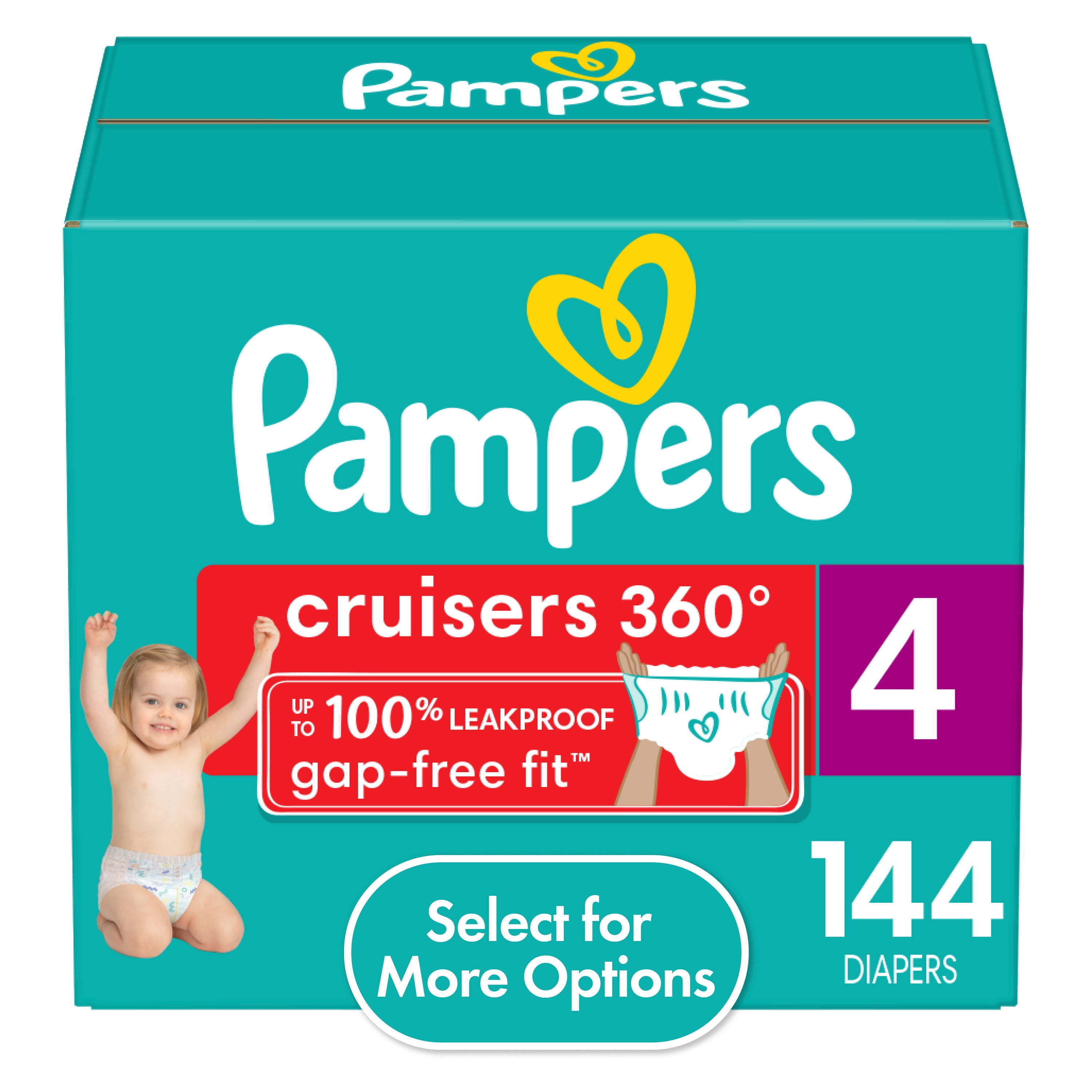 Pampers Cruisers 360 Diapers Size 4, 144 Count (Select for More Options) 