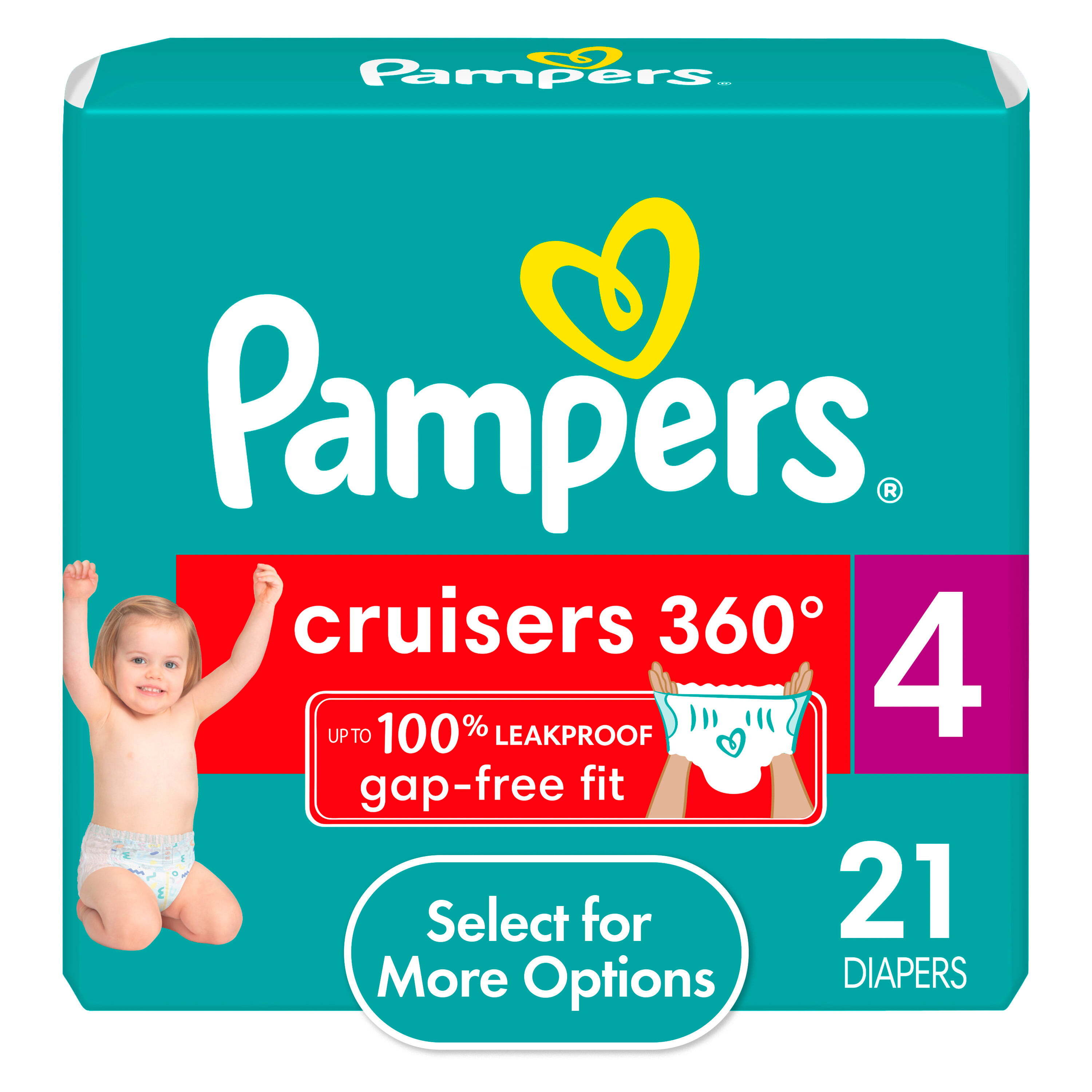 Pampers Cruisers 360 Diapers Size 4, 21 Count (Select for More Options) - image 1 of 15