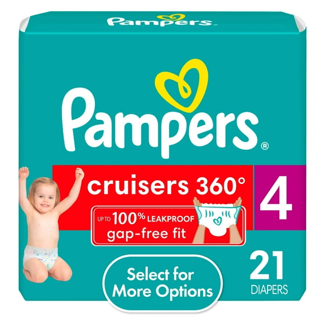 Pampers Cruisers 360 Diapers Size 4, 21 Count (Select for More Options)