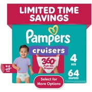 Pampers Cruisers 360 Baby Diapers Size 4, 64 Count (Select for More Options)