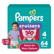 Pampers Cruisers 360 Baby Diapers Size 4, 64 Count (Select for More Options)