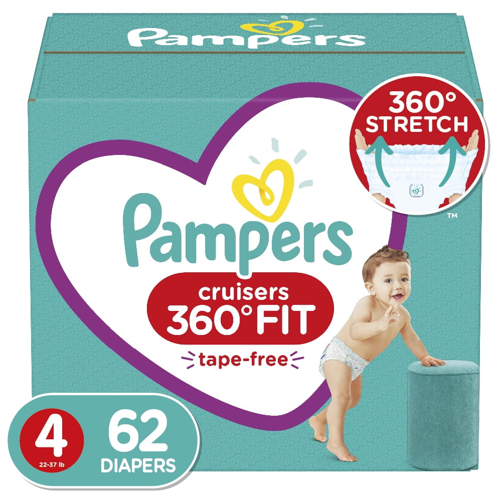 Pampers Cruisers 360 Fit Active Comfort Diapers Size 4, 62 ct