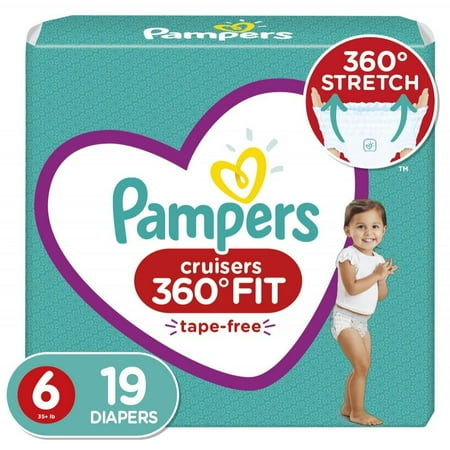 Pampers Cruisers 360 Fit Active Comfort Diapers, Size 6, 19 Ct