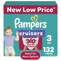 Pampers Cruisers 360 Pull-On Diapers, Size 3 (16-28 lbs), 132 Count, Babyproof up to 100% leakproof diaper