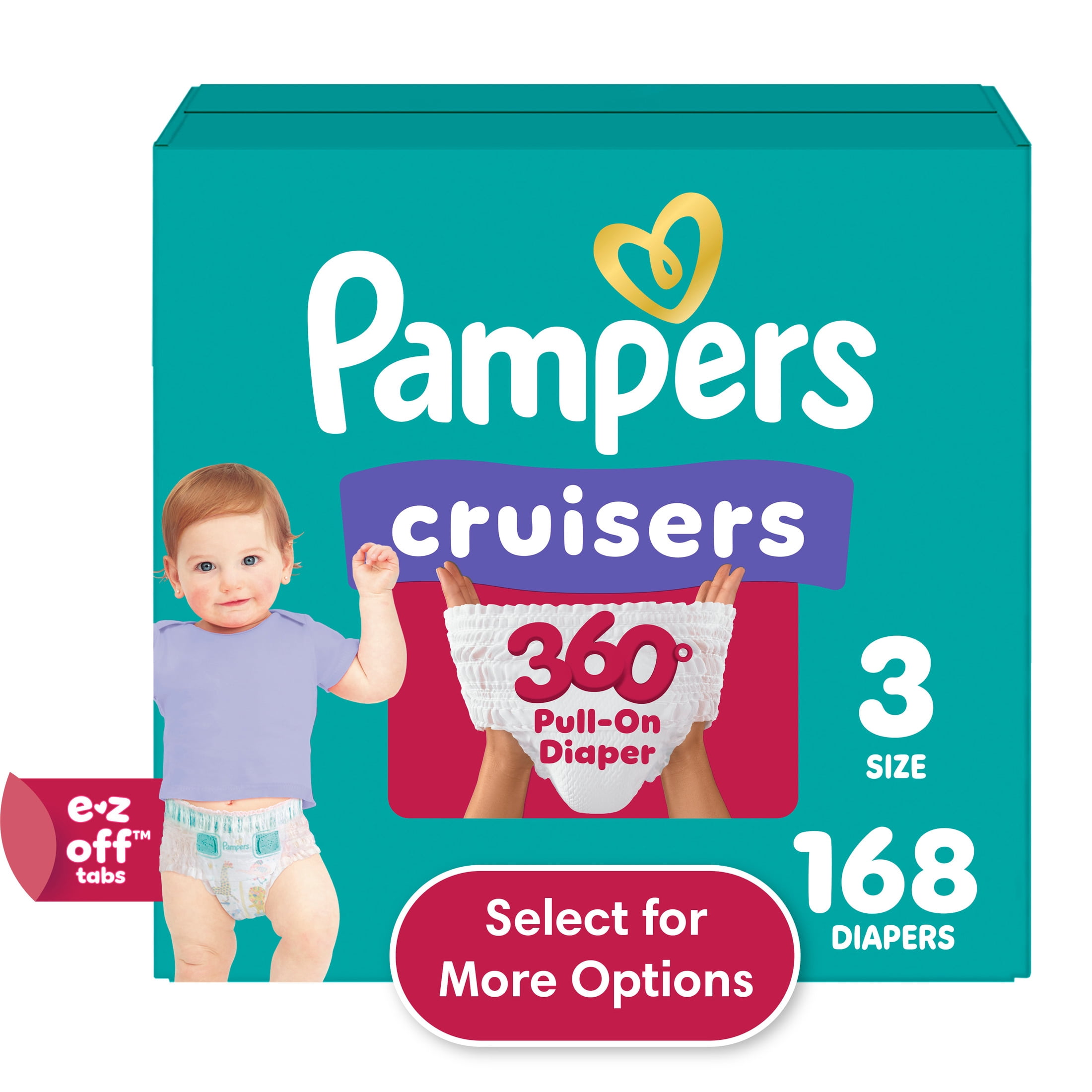Pampers, Diapers, Cruisers 360 degrees Size 3, Leakproof Fit