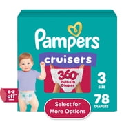 Pampers Cruisers 360 Baby Diapers Size 3, 78 Count (Select for More Options)