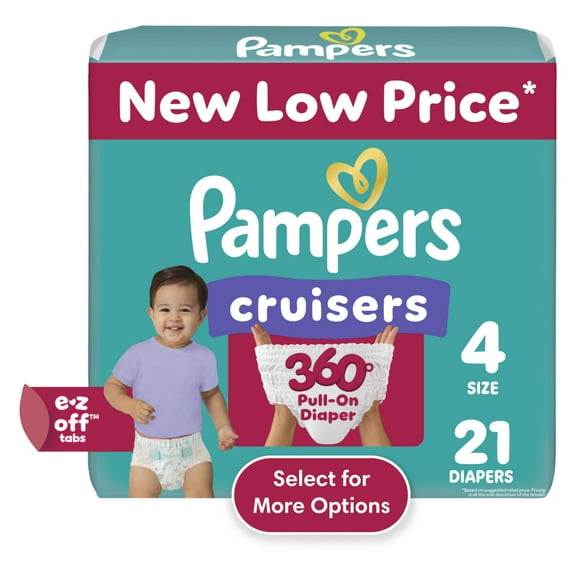 Pampers Cruisers 360 Baby Diapers Size 4, 21 Count (Select for More Options)