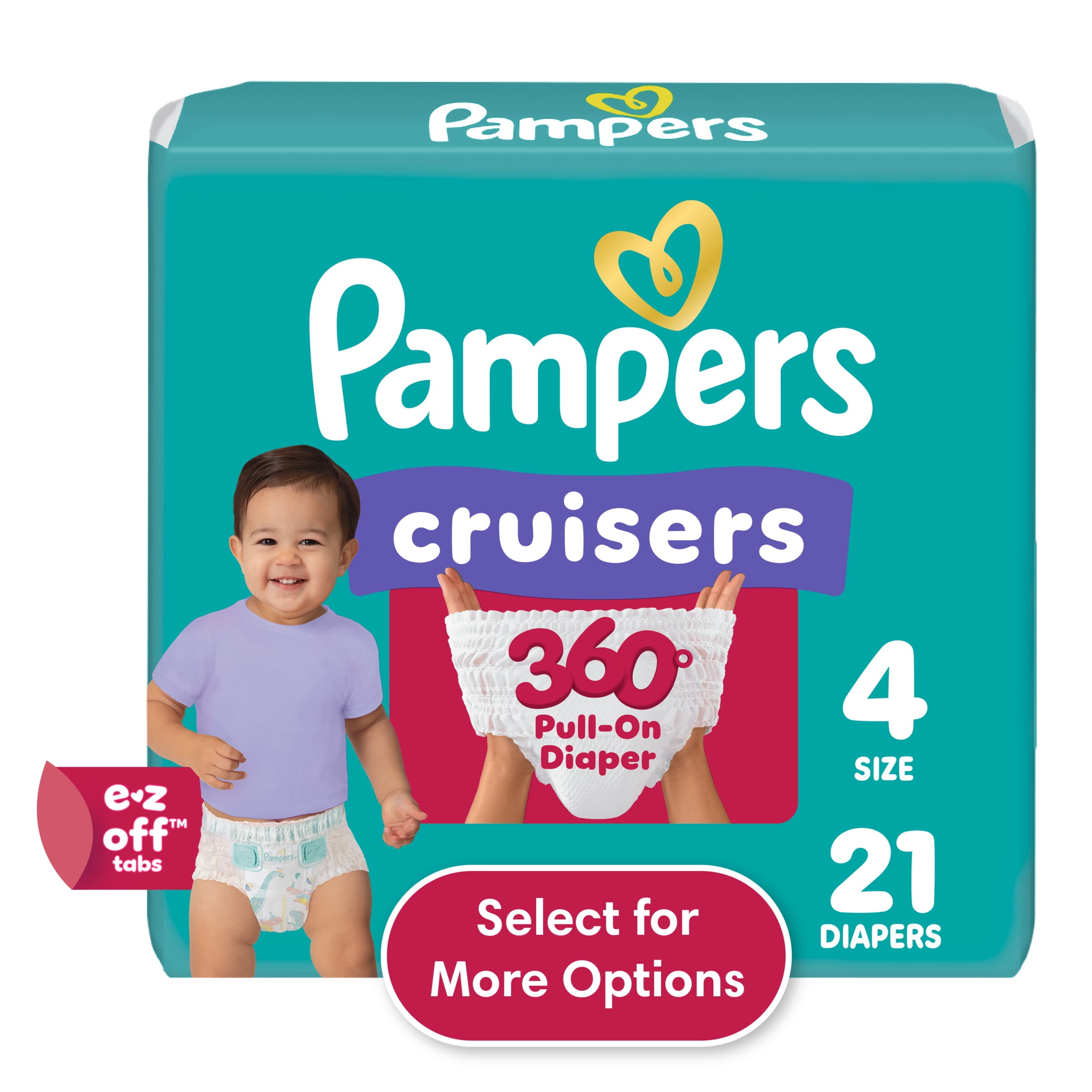 Pampers Cruisers 360 Baby Diapers Size 4, 21 Count (Select for More Options)