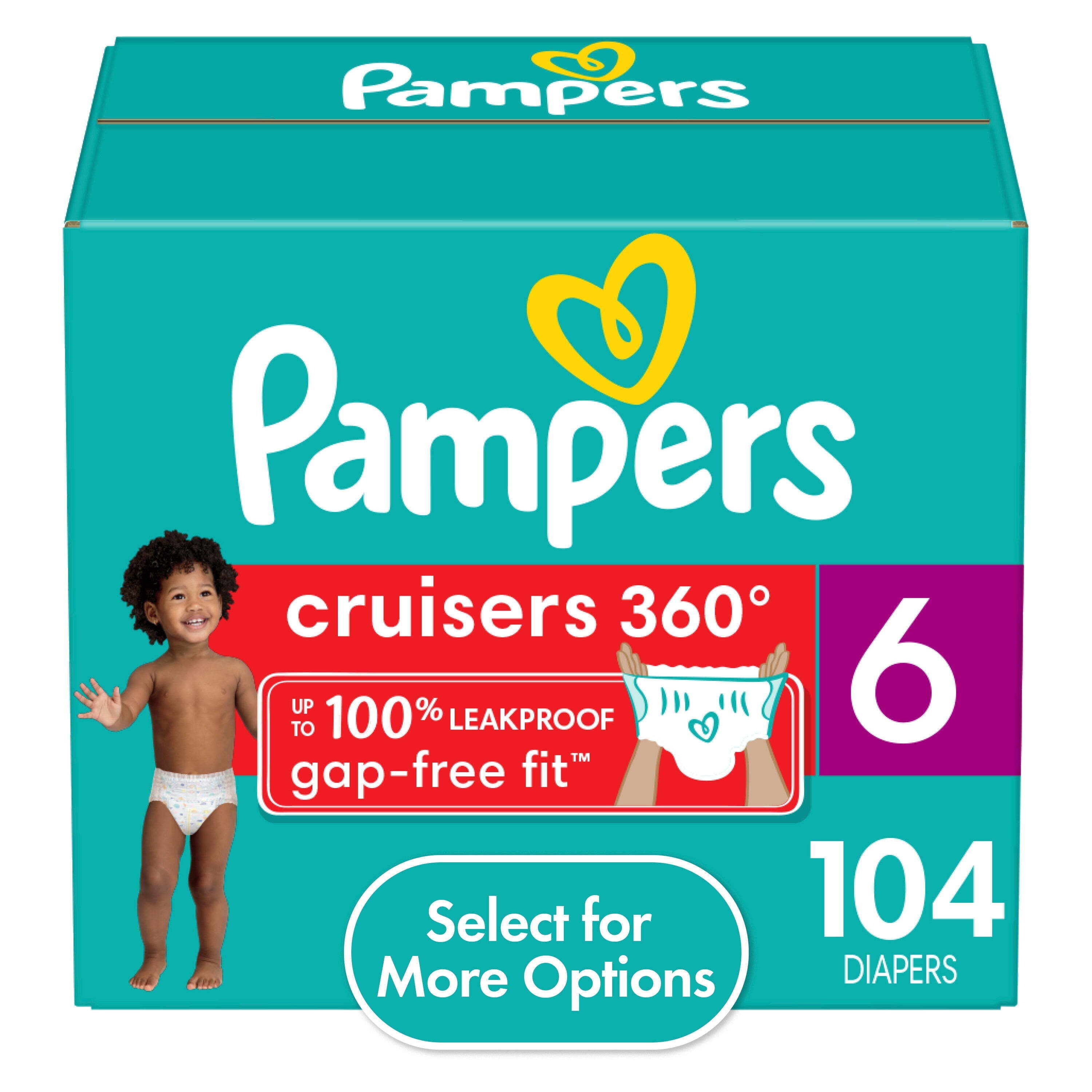 Pampers Cruisers 360 Pull-On Baby Diapers Size 6, 104 Count (Select for ...