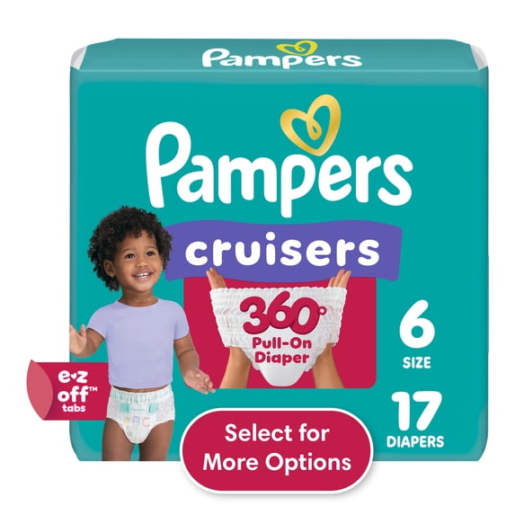 Pampers Cruisers 360 Baby Diapers Size 6, 17 Count (Select for More Options)