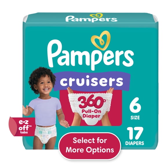 Pampers Cruisers 360 Baby Diapers Size 6, 17 Count (Select for More Options)