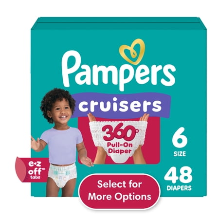 Pampers Cruisers 360 Baby Diapers Size 6, 48 Count (Select for More Options)
