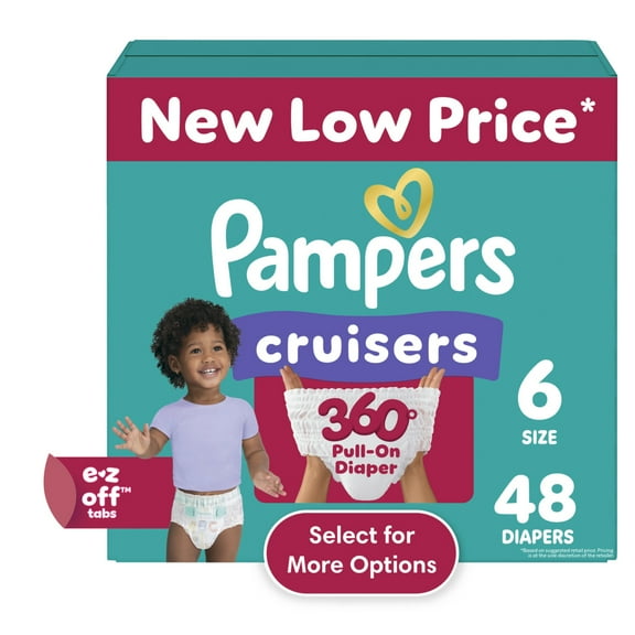 Pampers Cruisers 360 Baby Diapers Size 6, 48 Count (Select for More Options)