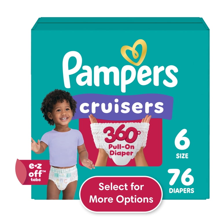 Pampers Cruisers 360 Baby Diapers Size 6, 76 Count (Select for