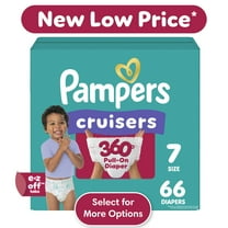 Pampers Cruisers 360 Pull-On Diapers, Size 7 (41+ lbs), 66 Count, Babyproof up to 100% leakproof diaper