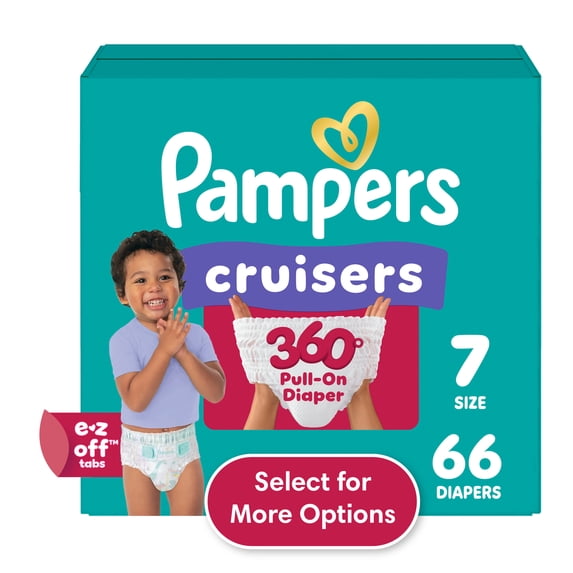 Pampers Cruisers 360 Baby Diapers Size 7, 66 Count (Select for More Options)