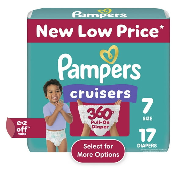 Pampers Cruisers 360 Baby Diapers Size 7, 17 Count (Select for More Options)