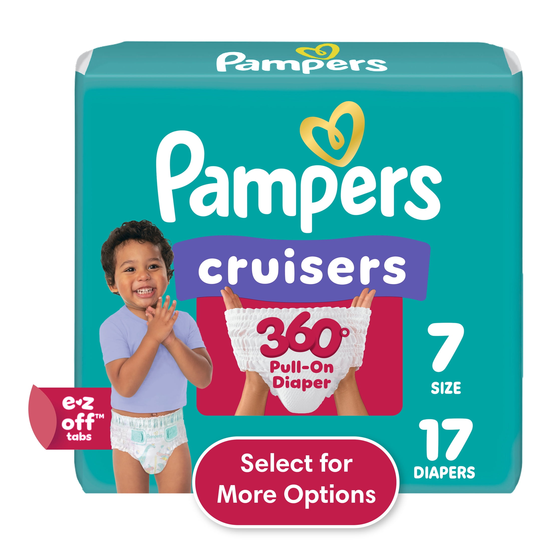Pampers Baby Pull-On Diapers Size 7, 17 Count Leakproof