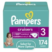 Pampers Cruisers Diapers Size 3, 174 Count (Select for More Options)