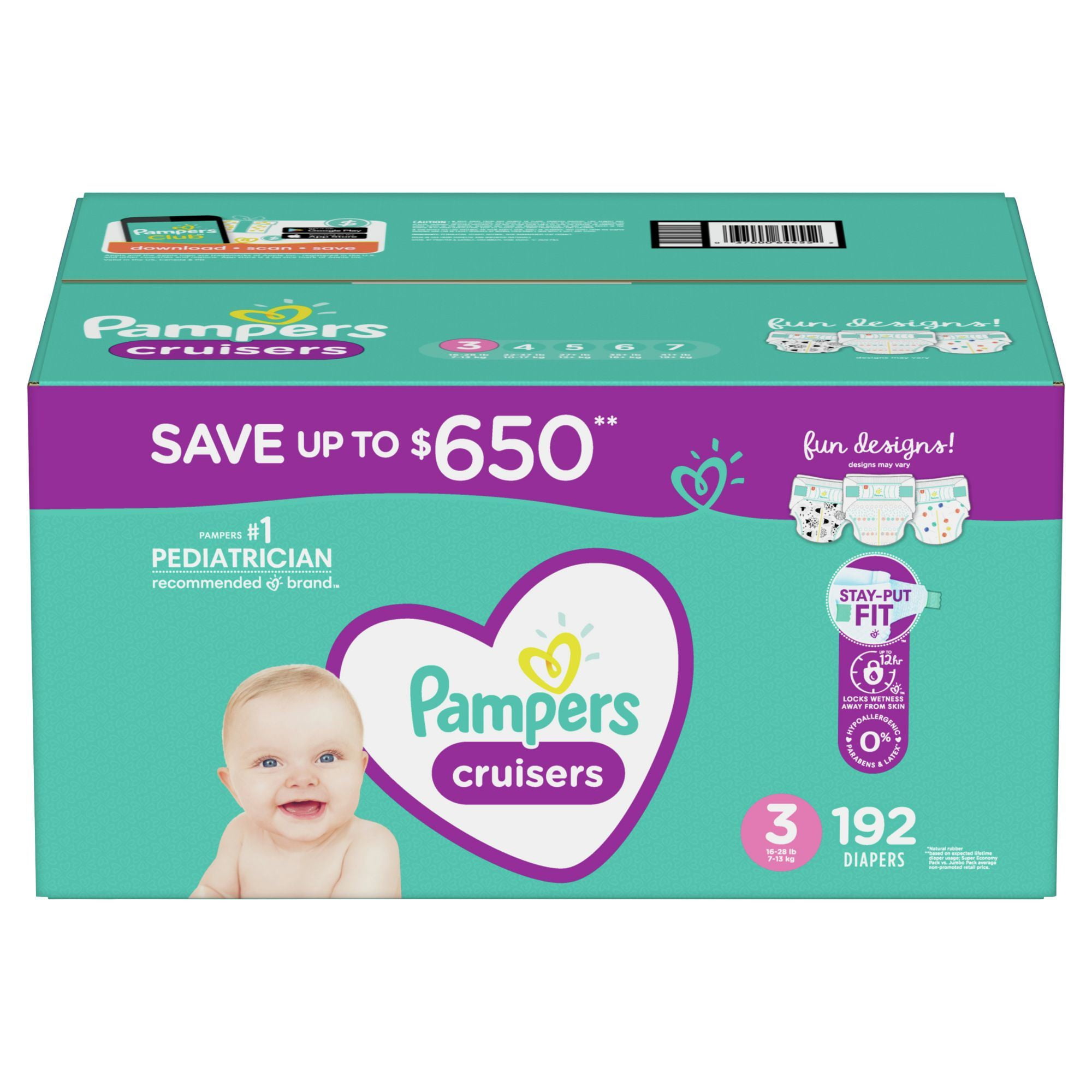 Pampers Cruisers Diapers Size 3, 192 Count - Walmart.com
