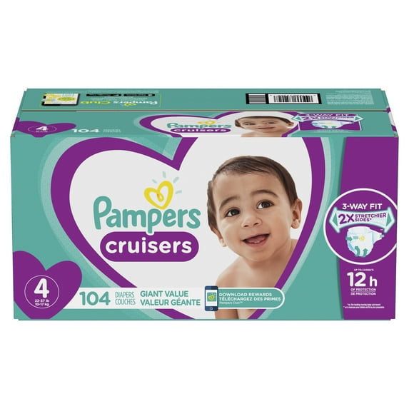 Pampers Cruisers Diapers Size 4 104 Count