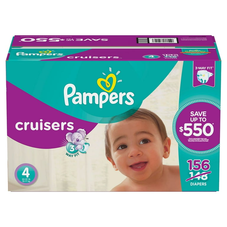 Pampers Cruisers Diapers Size 4 22 37lb 156 Count